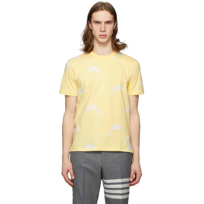 THOM BROWNE THOM BROWNE YELLOW ALL OVER DOLPHIN ICOCN T-SHIRT