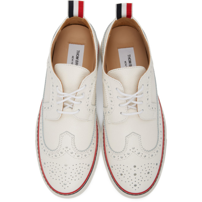 THOM BROWNE THOM BROWNE OFF-WHITE CUPSOLE LONGWING BROGUES