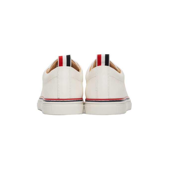 THOM BROWNE THOM BROWNE OFF-WHITE STRAIGHT TOE CAP SNEAKERS