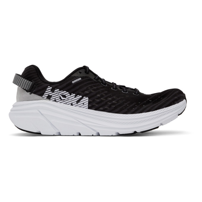 Hoka One One Black And White Rincon Sneakers In Black/white