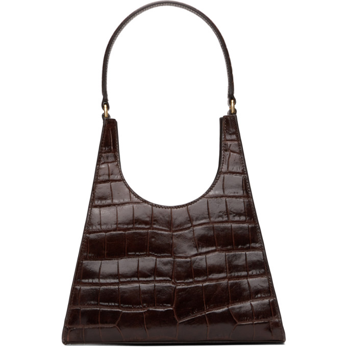 STAUD Brown Croc Rey Bag