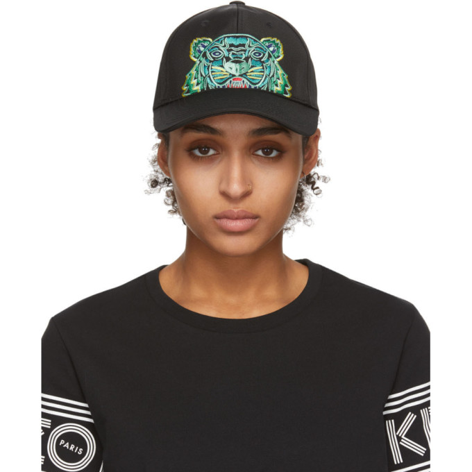 KENZO BLACK CANVAS TIGER CAP