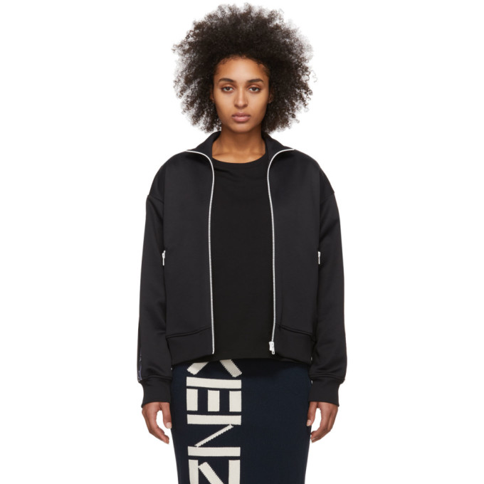 KENZO KENZO BLACK LOGO SPORTS TECH TRACK JACKET