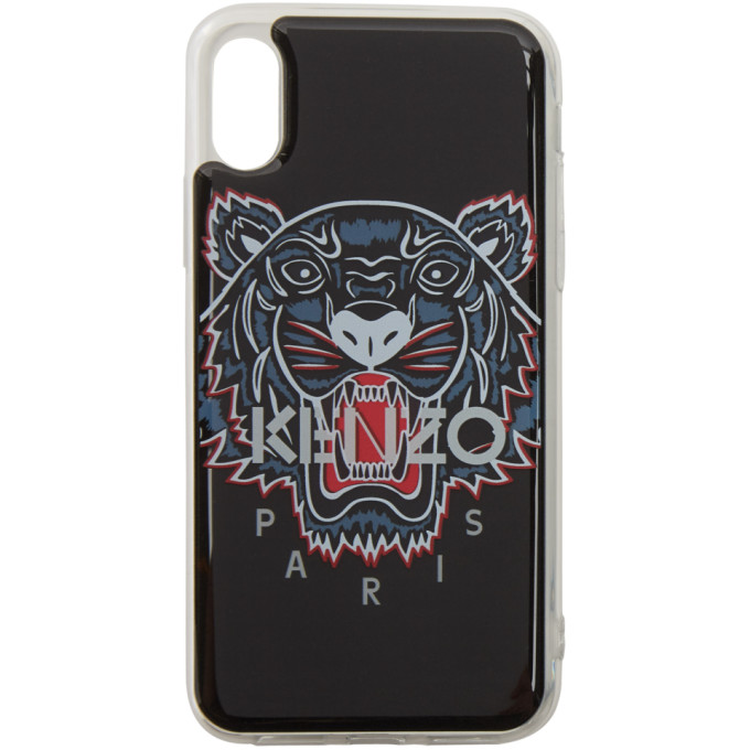 Kenzo Black 3d Tiger Logo Iphone X Xs Case In 99 Black Modesens