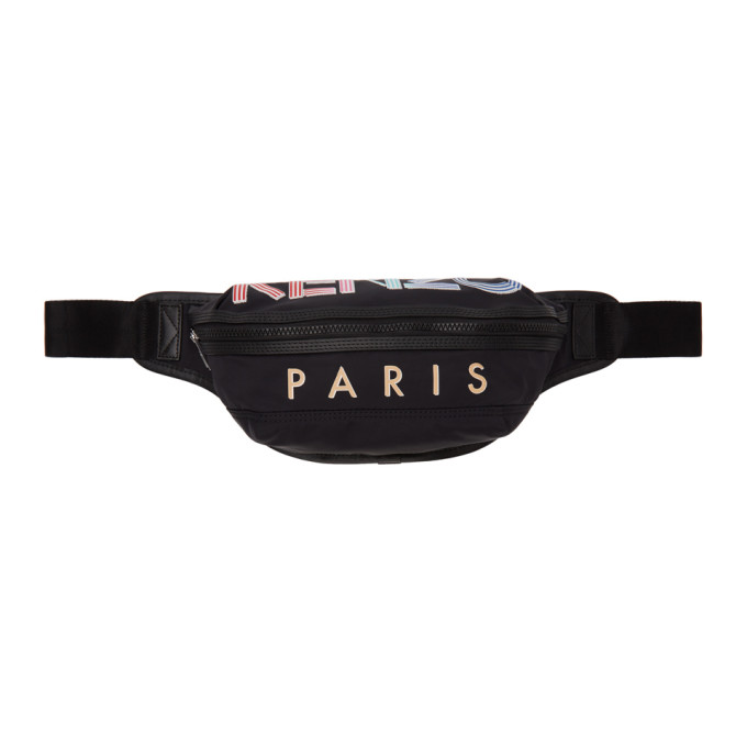 KENZO KENZO BLACK SPORT LOGO BUM BAG