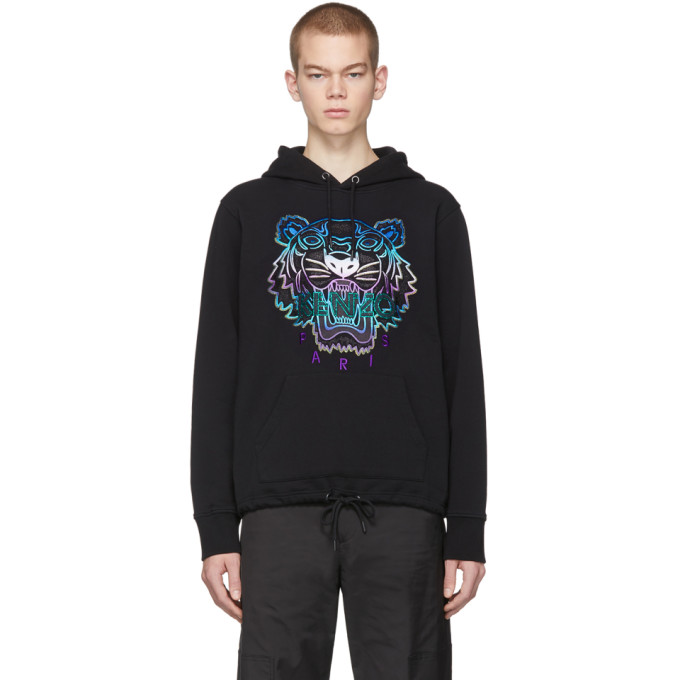 KENZO KENZO BLACK LIMITED EDITION HOLIDAY TIGER HOODIE