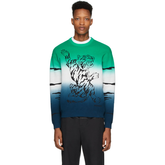 KENZO KENZO GREEN GRADIENT TIGER jumper