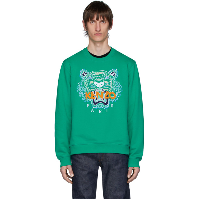 KENZO KENZO GREEN TIGER SWEATSHIRT