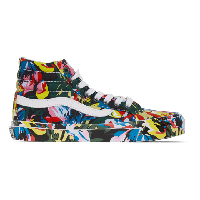 floral vans high top shoes