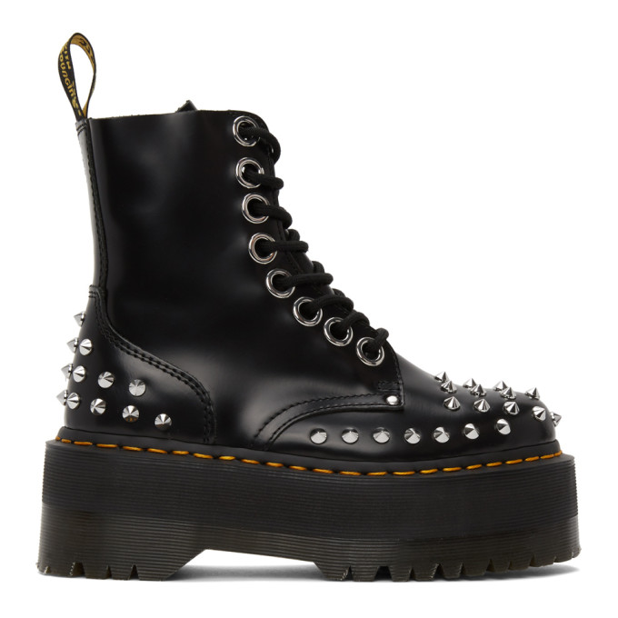 DR. MARTENS DR. MARTENS BLACK MAX STUDDED JADON HI BOOTS