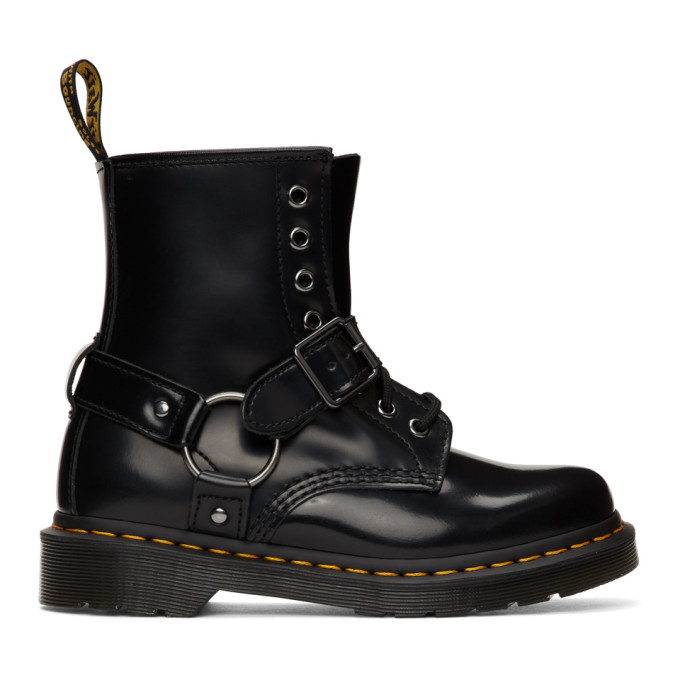 DR. MARTENS' DR. MARTENS BLACK 1460 HARNESS BOOTS