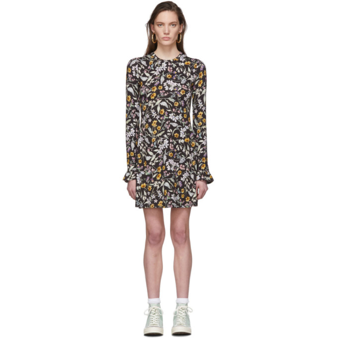 Click to view more detailed imagery on our partner's website Les Rêveries Les Reveries Black Floral Open-back Dress In Libertyflor