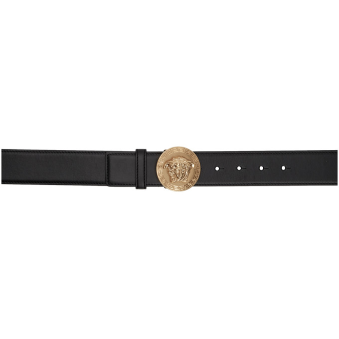 VERSACE VERSACE BLACK MEDUSA COIN BELT