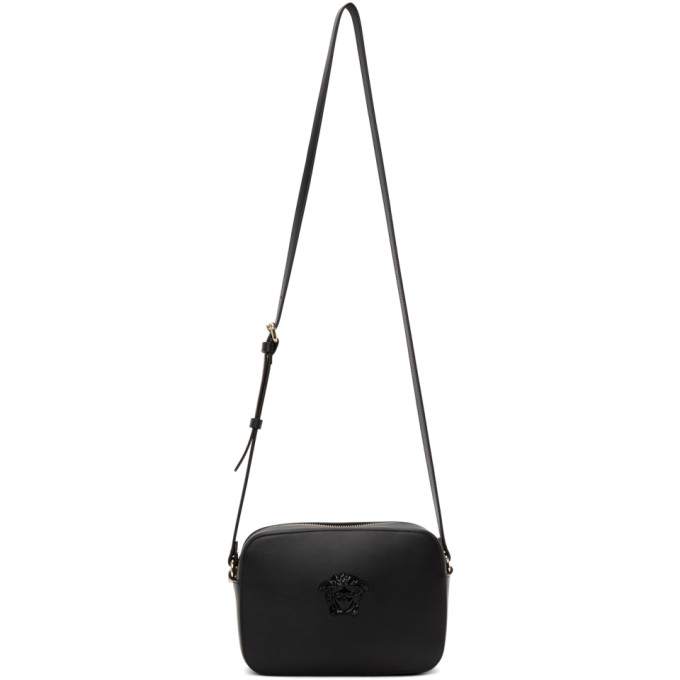 Versace Black Leather Palazzo Medusa Camera Crossbody Bag Versace