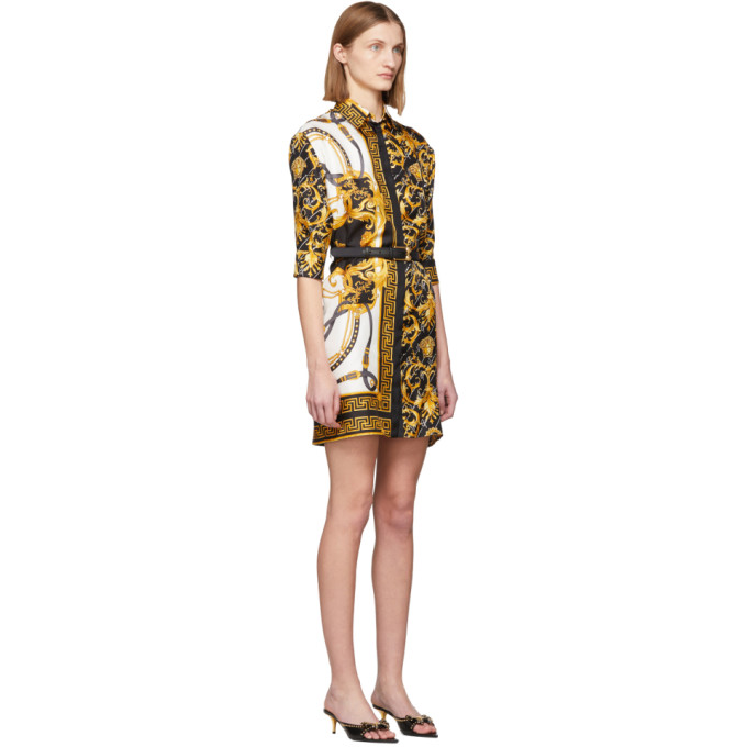 VERSACE VERSACE MULTICOLOR SILK BAROCCO SHIRT DRESS