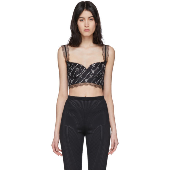 VERSACE VERSACE BLACK SIGNATURE BRA TOP