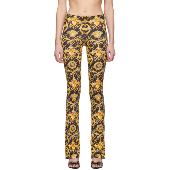 VERSACE VERSACE BLACK GIANNI SIGNATURE BAROCCO LEGGINGS