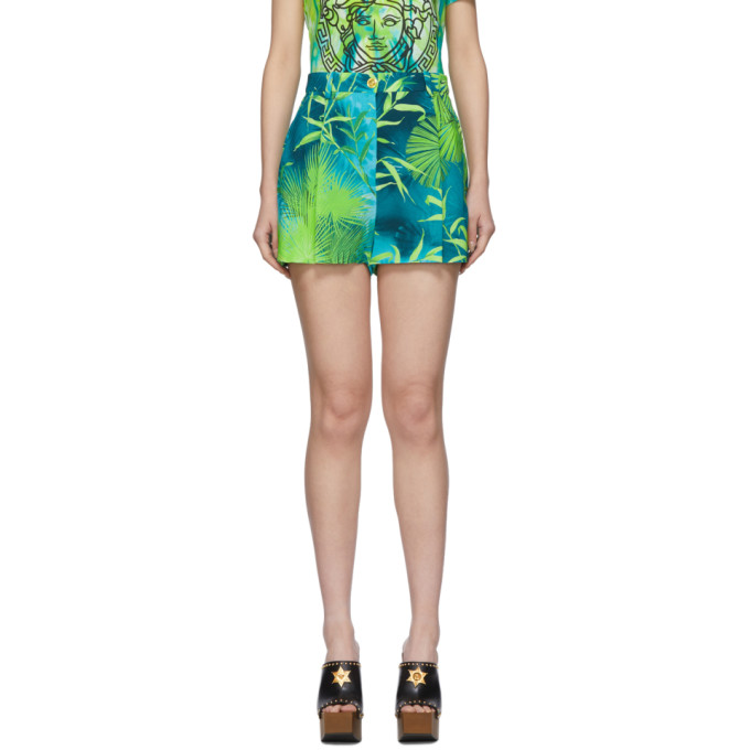 VERSACE VERSACE 绿色 JUNGLE PRINT 短裤