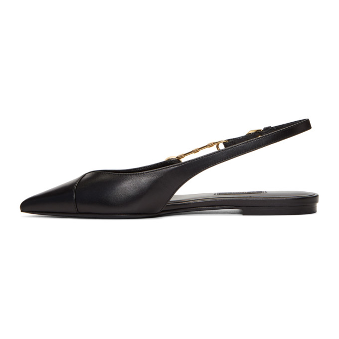 VERSACE VERSACE BLACK MEDUSA SAFETY PIN LOAFERS