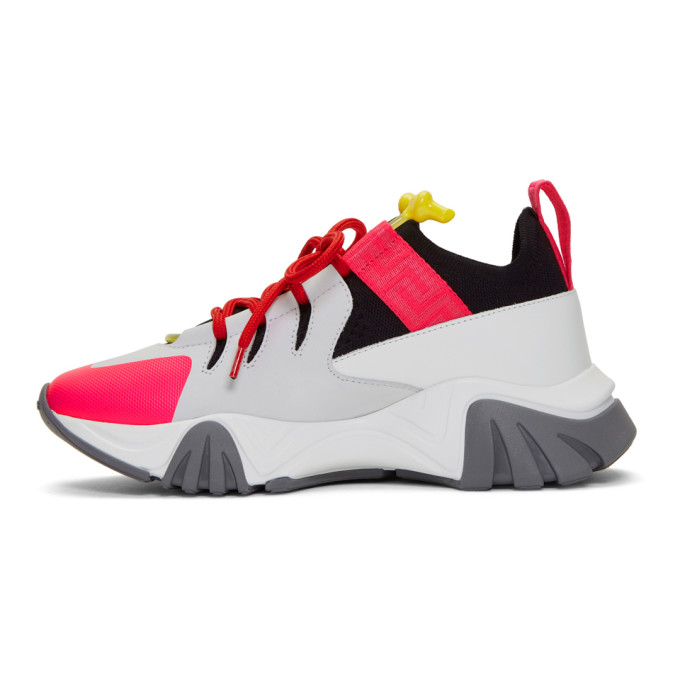 VERSACE WHITE & PINK SQUALO SNEAKERS