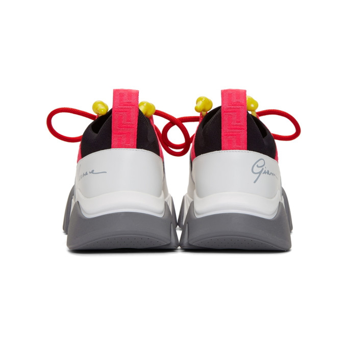 VERSACE WHITE & PINK SQUALO SNEAKERS