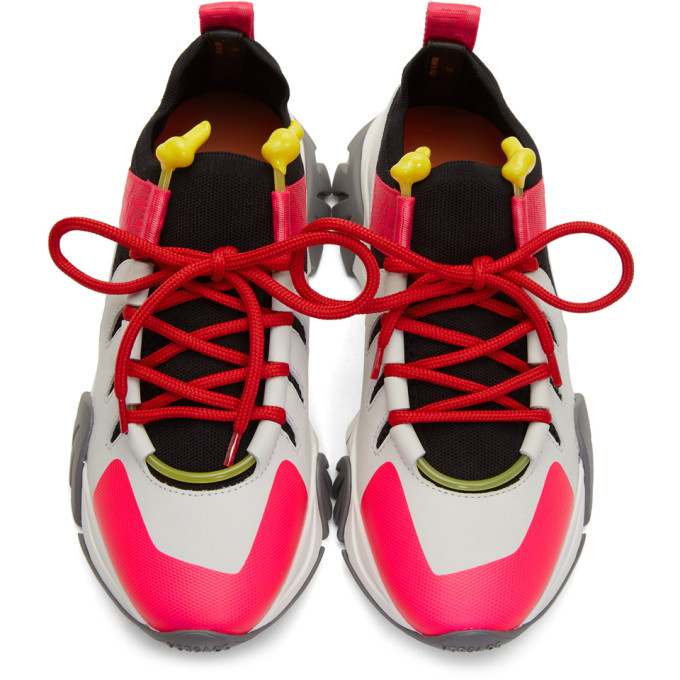 VERSACE WHITE & PINK SQUALO SNEAKERS