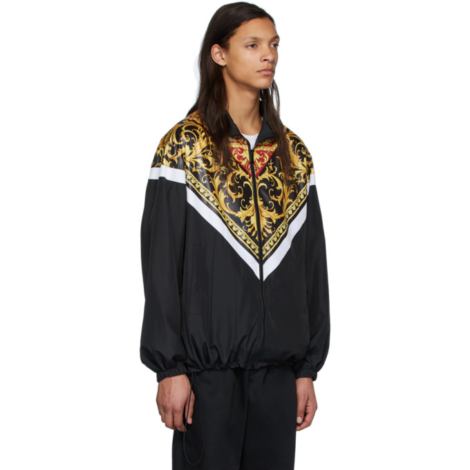 VERSACE VERSACE BLACK AND GOLD LE POP CLASSIQUE TRACK JACKET