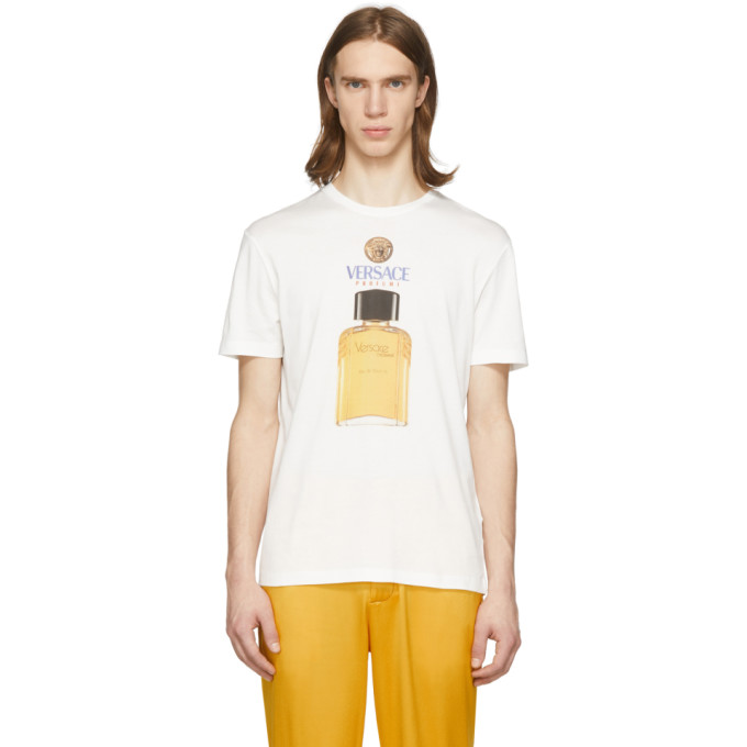 VERSACE VERSACE OFF-WHITE PERFUME T-SHIRT