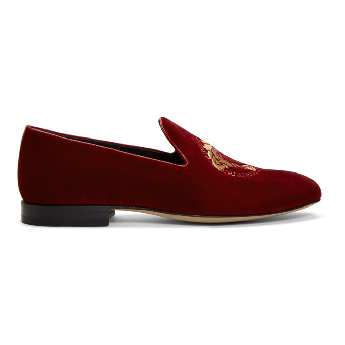 versace loafers red