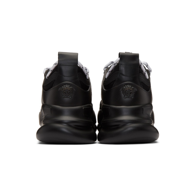 VERSACE Black Barocco Chain Reaction Sneakers