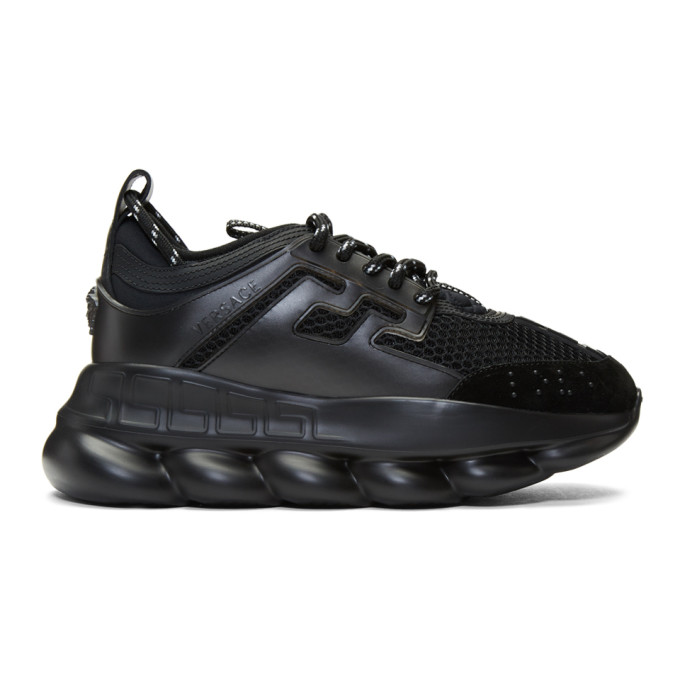 VERSACE Black Chain Reaction Sneakers