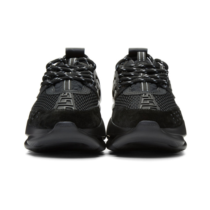 VERSACE Black Chain Reaction Sneakers