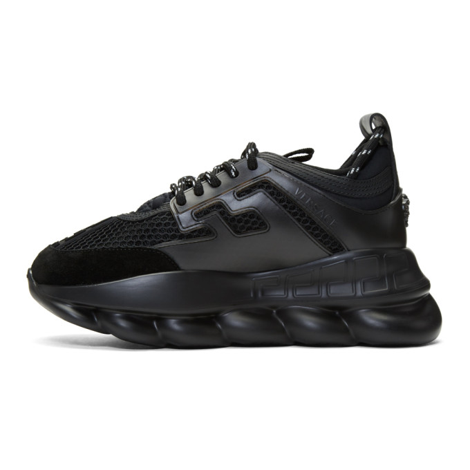 VERSACE Black Chain Reaction Sneakers