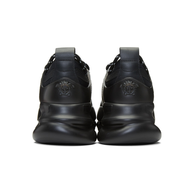 VERSACE Black Chain Reaction Sneakers