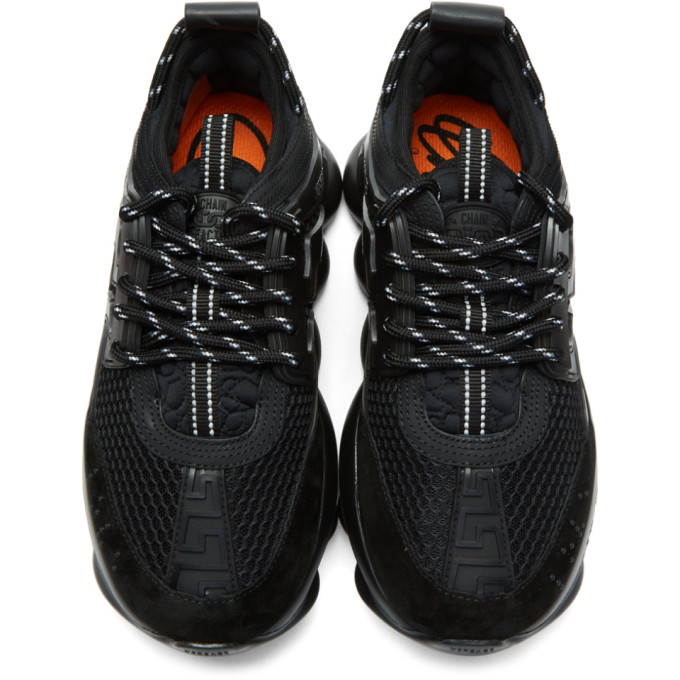 VERSACE Black Chain Reaction Sneakers