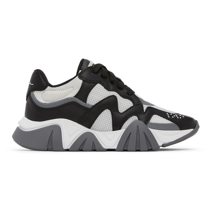 VERSACE WHITE & BLACK SQUALO SNEAKERS