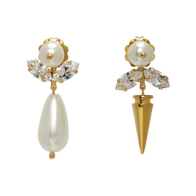 SIMONE ROCHA SIMONE ROCHA GOLD PEARL SPIKE EARRINGS