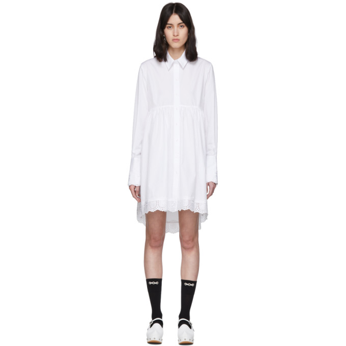 Simone Rocha White Poplin Frock Shirt