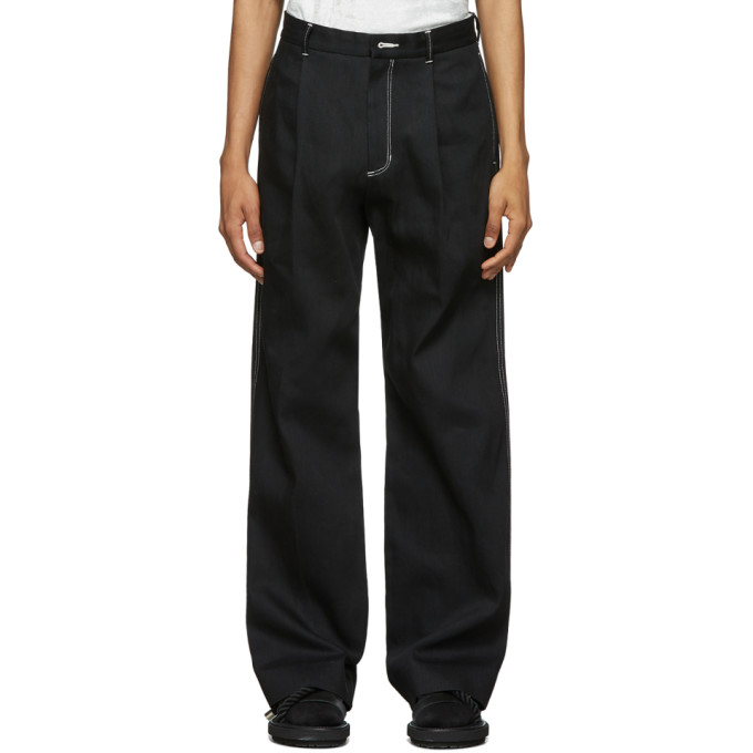 Sasquatchfabrix . Black Denim Trousers In 02 Blk