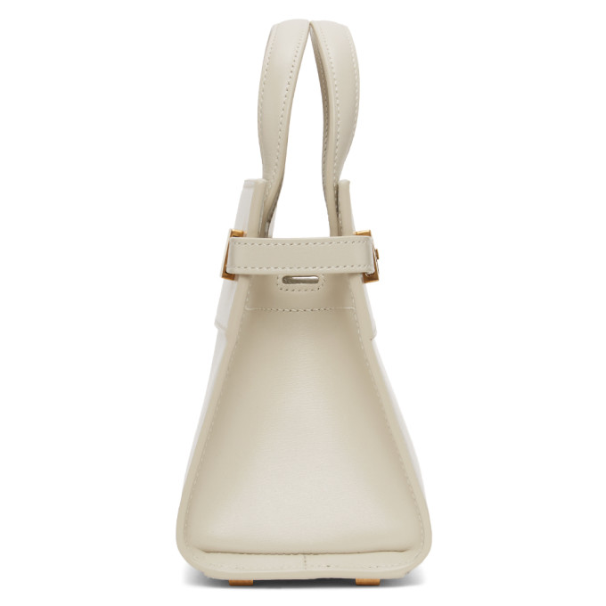 Nano noé leather handbag Louis Vuitton White in Leather - 25690868