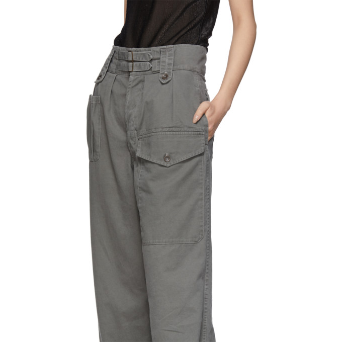 SAINT LAURENT SAINT LAURENT KHAKI ASYMMETRIC POCKET CARGO PANTS
