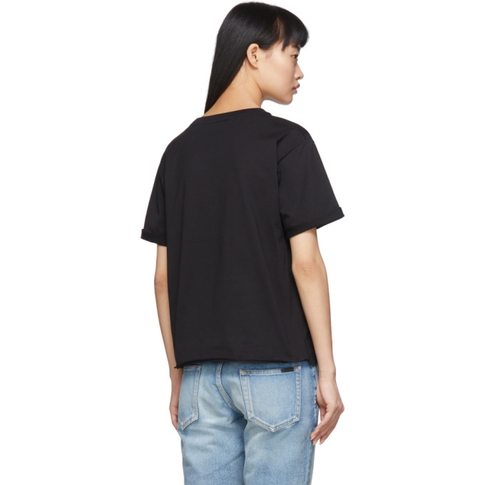 SAINT LAURENT SAINT LAURENT BLACK LOGO T-SHIRT