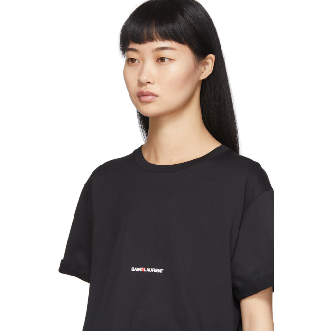 SAINT LAURENT SAINT LAURENT BLACK LOGO T-SHIRT
