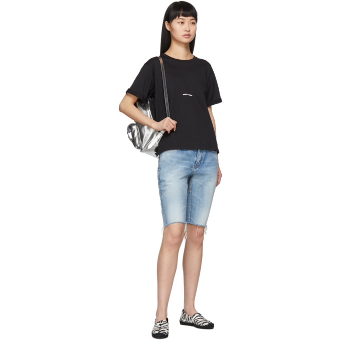 SAINT LAURENT SAINT LAURENT BLACK LOGO T-SHIRT