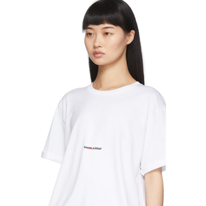 SAINT LAURENT SAINT LAURENT WHITE LOGO T-SHIRT