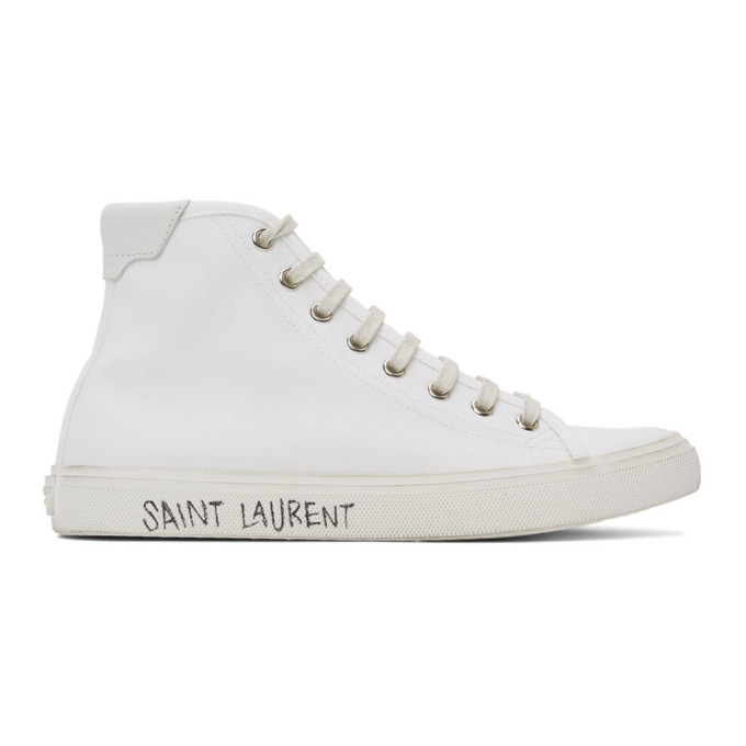 saint laurent high top sneakers white