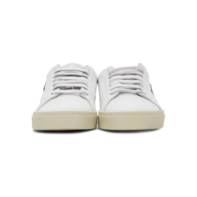 SAINT LAURENT White Calfskin Court Classic Sneakers