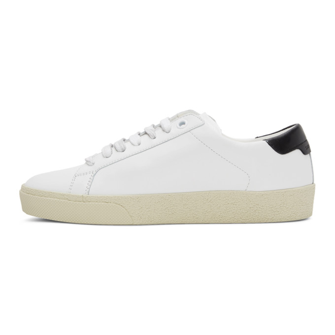 SAINT LAURENT White Calfskin Court Classic Sneakers
