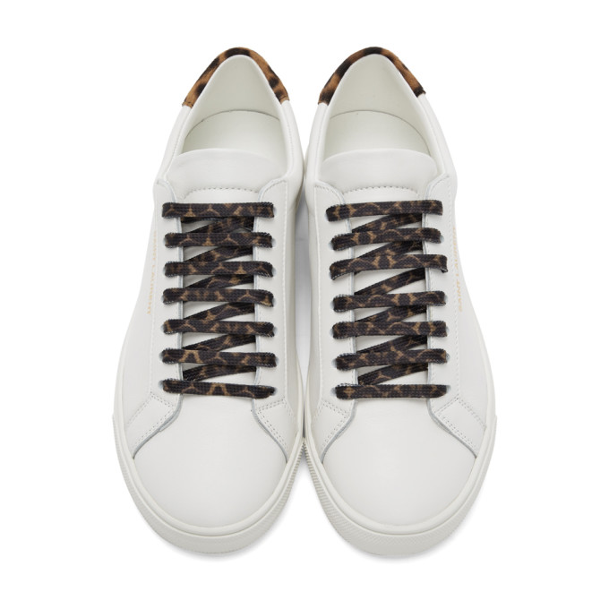 SAINT LAURENT SAINT LAURENT WHITE LEOPARD ANDY SNEAKERS