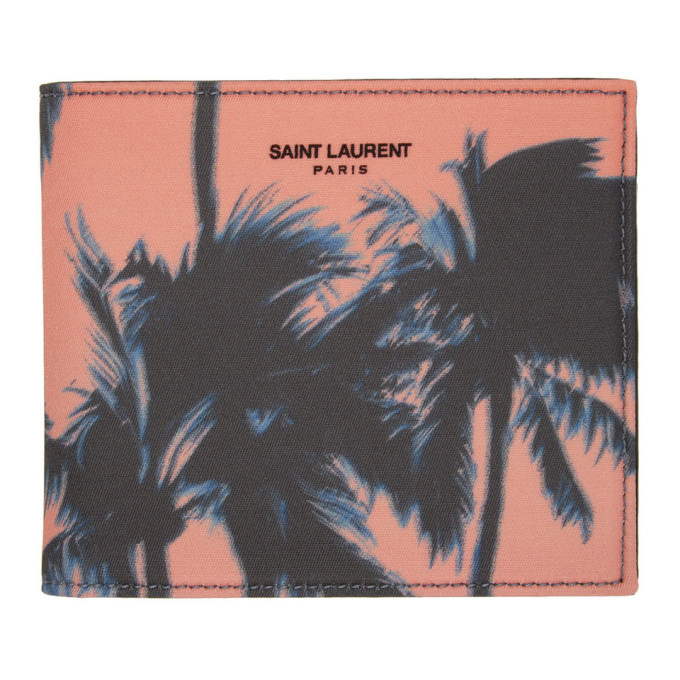 SAINT LAURENT SAINT LAURENT 粉色 PALM TREE 浸染钱包